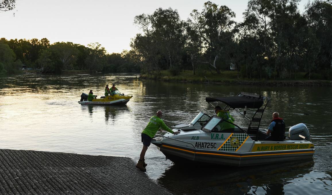 Search teams scour the Murray River at Noreuil Park on January 9 for signs of Bigul Pandit. Picture: MARK JESSER