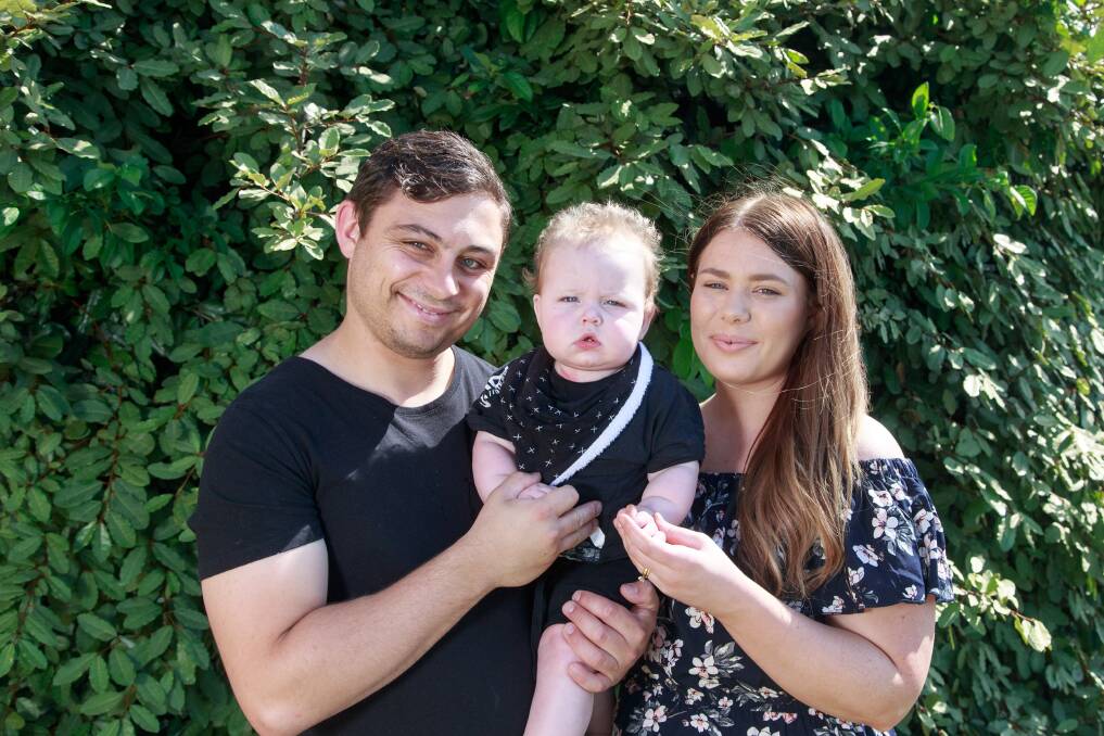 GRATEFUL: Lavington couple Jade and Brooke Clements wanted to support Mercy Perinatal through the Pram Jam after their youngest son Kylin, now eight months, needed specialist care when he was born in March. Picture: SIMON BAYLISS