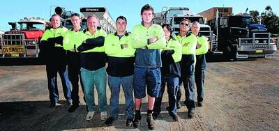 LEAVING TOWN: Eight workers at Wagga Hotmix (from left) Dave McClintock, Brett McKenzie, Glenn Cleghorn, Mark Cook, Mitchell McKenzie, Lucy Wood and Richard Burge are leaving Wagga to seek work in other regions are court orders neutralised the ashphalt company's production. Picture: Oscar Colman