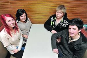 ANTI-BULLYING: Kooringal High School seniors Erin Archer, 17, Talissa Crouch, 17, Jaiden McKelson, 16, and Brad Callaghan, 16, believe the creation of a new anti-bullying role at the school will have a positive effect. Picture: Michael Frogley