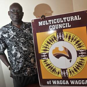 TARGET: Wagga's Sudanese refugee advocate John Moi is refusing to be bullied into returning to his homeland after it was suggested by the Australia First Party that he should. Picture: Les Smith