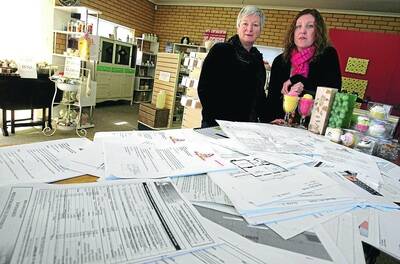 ALL FOR NOTHING: Mountains of paperwork to apply to move Gourmet Soap Kitchen from Forsyth Street to Railway Street have been for nothing, with the business owners Angela Forman (right) and Wendy Nutt deciding the conditions imposed on their application would be too expensive for them to comply. Picture: Les Smith