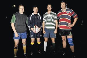 OUT OF TOWNERS: Louie Levett (Albury), Nicholas Walker (Young),  Alex Hardie (Cootamundra) and Will Reynolds (Tumut) are ready to make a mark on the Brumbies Provincial Tournament at Conolly Rugby Complex this weekend. Picture: Les Smith