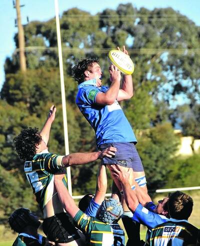 CLEAN POSSESSION: Waratahs forward Matt Meggison grabs the ball in a lineout at Conolly Rugby Complex on Saturday.