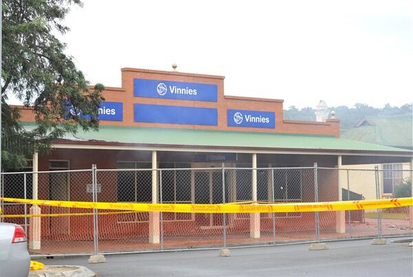 DESTROYED: The Peter Street St Vincent de Paul store was ruined after fire broke out in the early hours of this morning. Picture: Oscar Colman