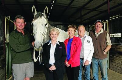 proud owners: (from left) John Keough, Shirley Cox, Cherie Carroll, Ron Carey and Wayne Carroll are looking forward to seeing their horse, Gandalf The White, running in Melbourne on Crown?Oaks Day.Picture:?Addison Hamilton