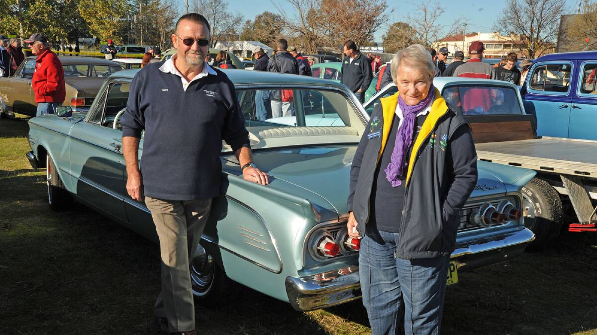 Harry and Averil Greenhalgh from Albury, with their imported 1963 Mercury Comet. Picture: Keith Wheeler