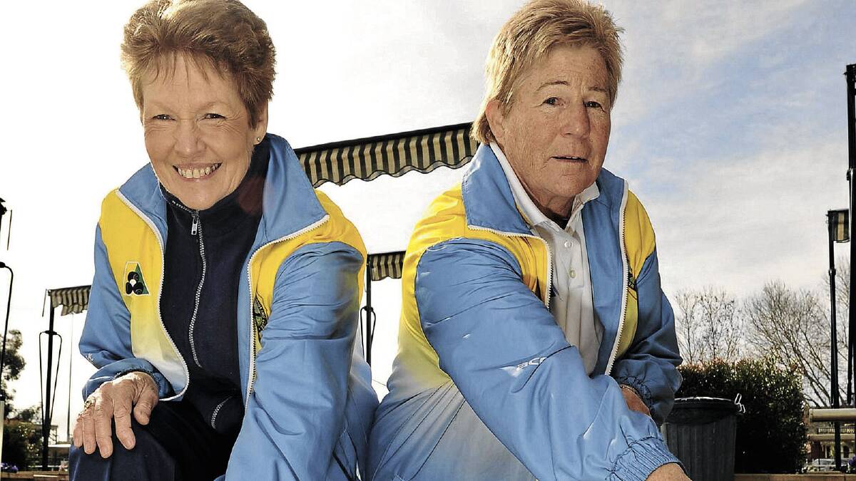 practice makes perfect: Wagga RSL club members Patricia Whyte (left) and Christine Coleman take the chance to fine-tune their technique on the greens ahead of their trip to the NSW Lawn Bowls Championships. Picture: Michael Frogley