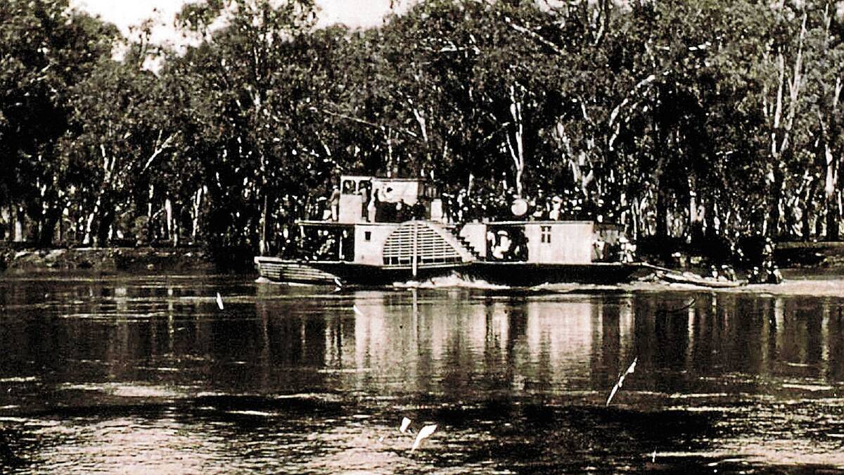 BYGONE ERA: The PS Wagga Wagga paddle-steamer in full flight on the Murrumbidgee River.