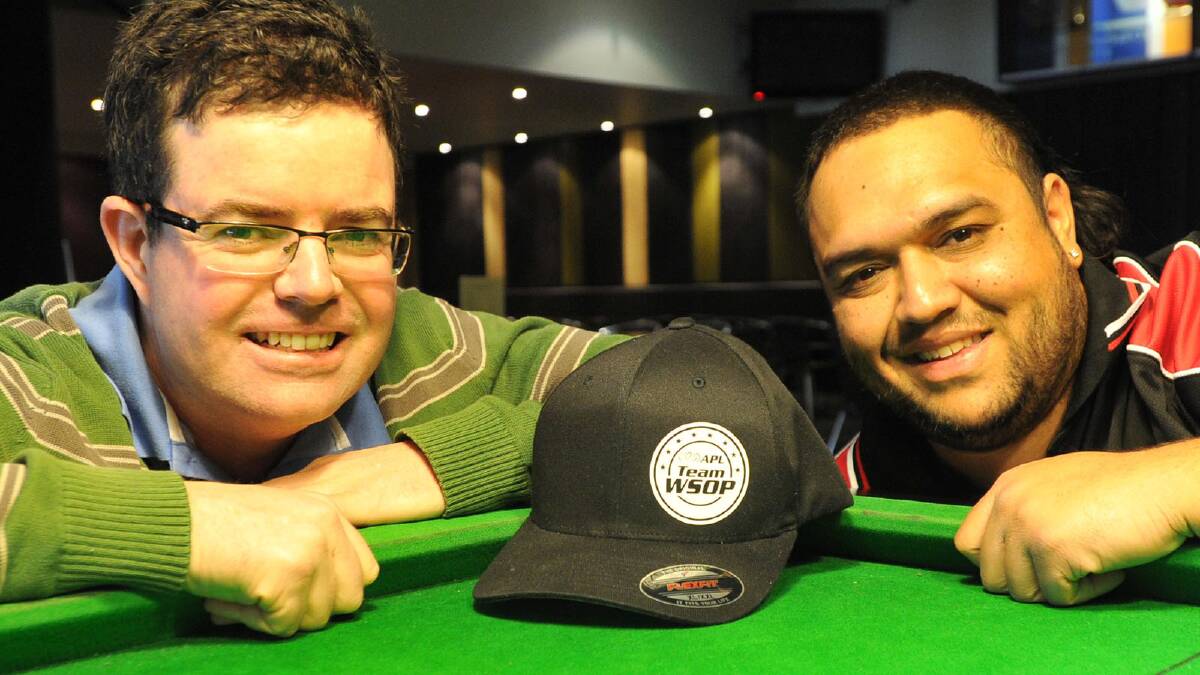 Poker players Chris Goss and Kurt Simpson. Picture: Michael Frogley