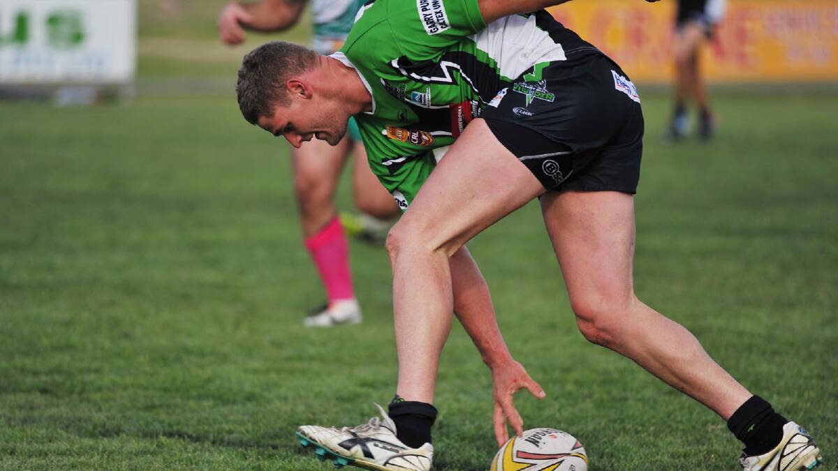 Group Nine. Albury v Wagga Brothers. Albury's Jake Grace scores a try. Picture: Alastair Brook