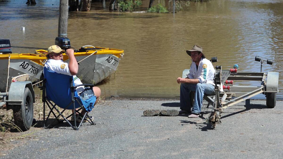 VRA personnel take a break at Narrandera. Picture: Michael Frogley