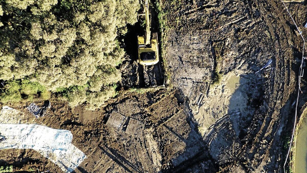 FROM ABOVE: An aerial shot of the 50-metre by 30-metre patch of land on a property near Hay, which is at the centre of a new search for the remains of Don Mackay.