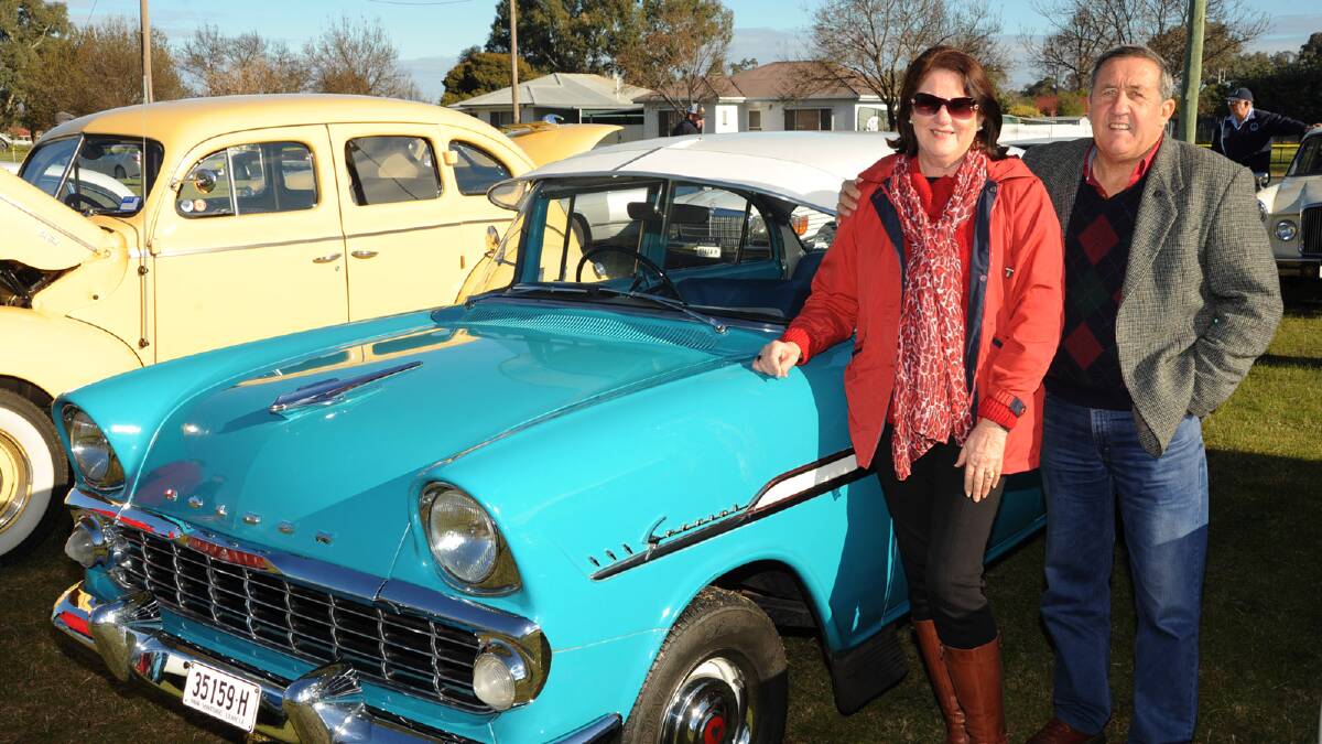 Jennie and Bruce Nixon from Wagga, with their 1962 EK Holden. Picture: Keith Wheeler