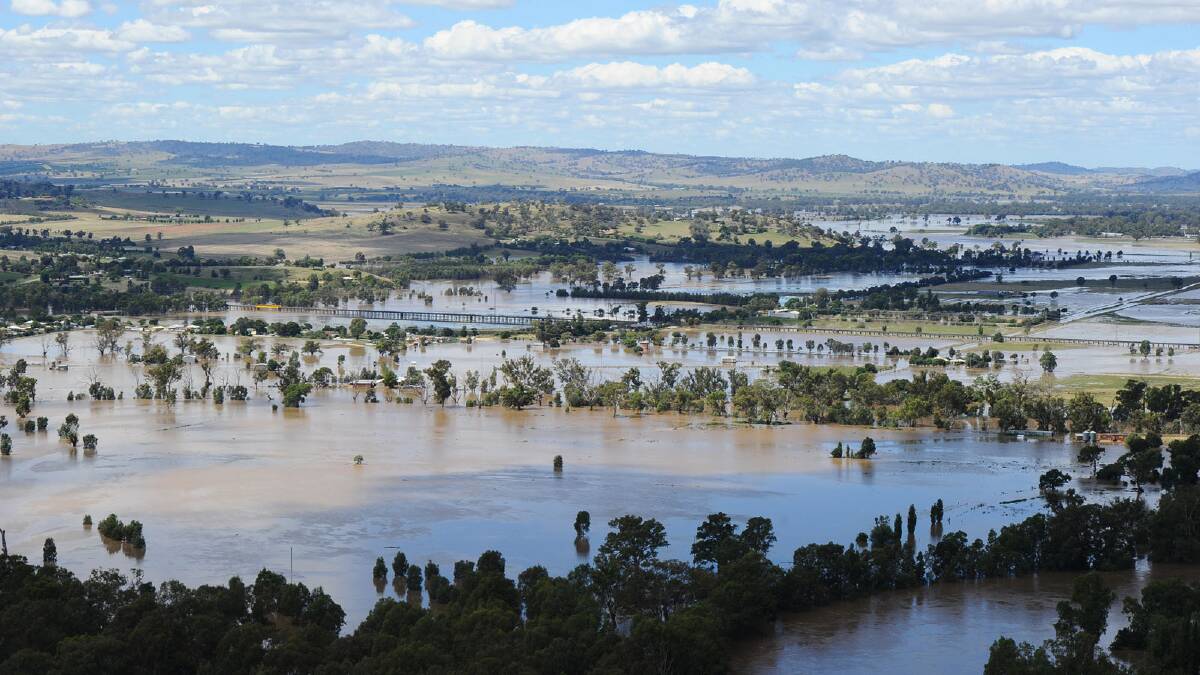 Aerial shot looking east from Wagga. Picture: Addison Hamilton