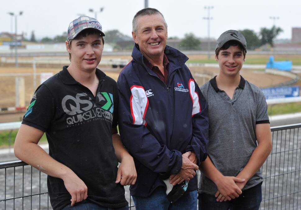 The Druitts from Morundah - Ross, 18, David and Jordan, 16 - enjoy the Wagga trots on Friday. Picture: Michael Frogley 