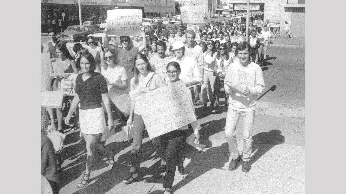 A student protest regarding allowances was held in 1970. Picture: Regional Archives