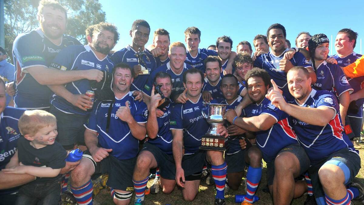 Temora defeated Ag College 33-30 in the Romano's Cup. The Tuskers celebrate their win. Picture: Addison Hamilton