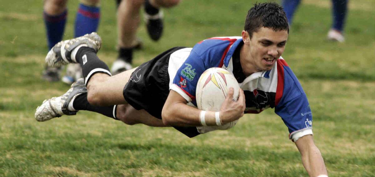 Flashback: Josh Trindall scores a try for Southcity in 2009. Trindall has signed with Brothers for the upcoming Group Nine season