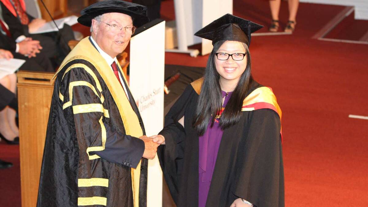 Graduating from Charles Sturt University with a Bachelor of Pharmacy is Carman Chan. Picture: Daisy Huntly