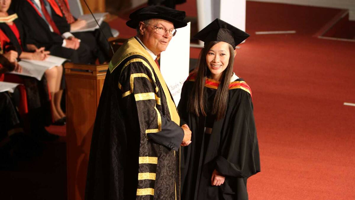 Graduating from Charles Sturt University with a Bachelor of Pharmacy is Janice Yu. Picture: Daisy Huntly