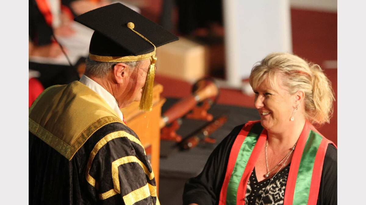 Graduating from Charles Sturt University with an Associate Degree in Vocational Education and Training is Robyn Hallam. Picture: Daisy Huntly