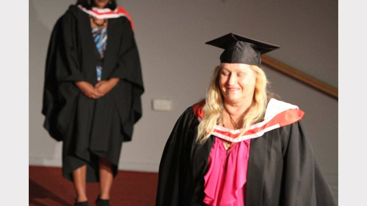 Graduating from Charles Sturt University with a Bachelor of Social Science (Social Welfare) is Jean English-Dann. Picture: Daisy Huntly