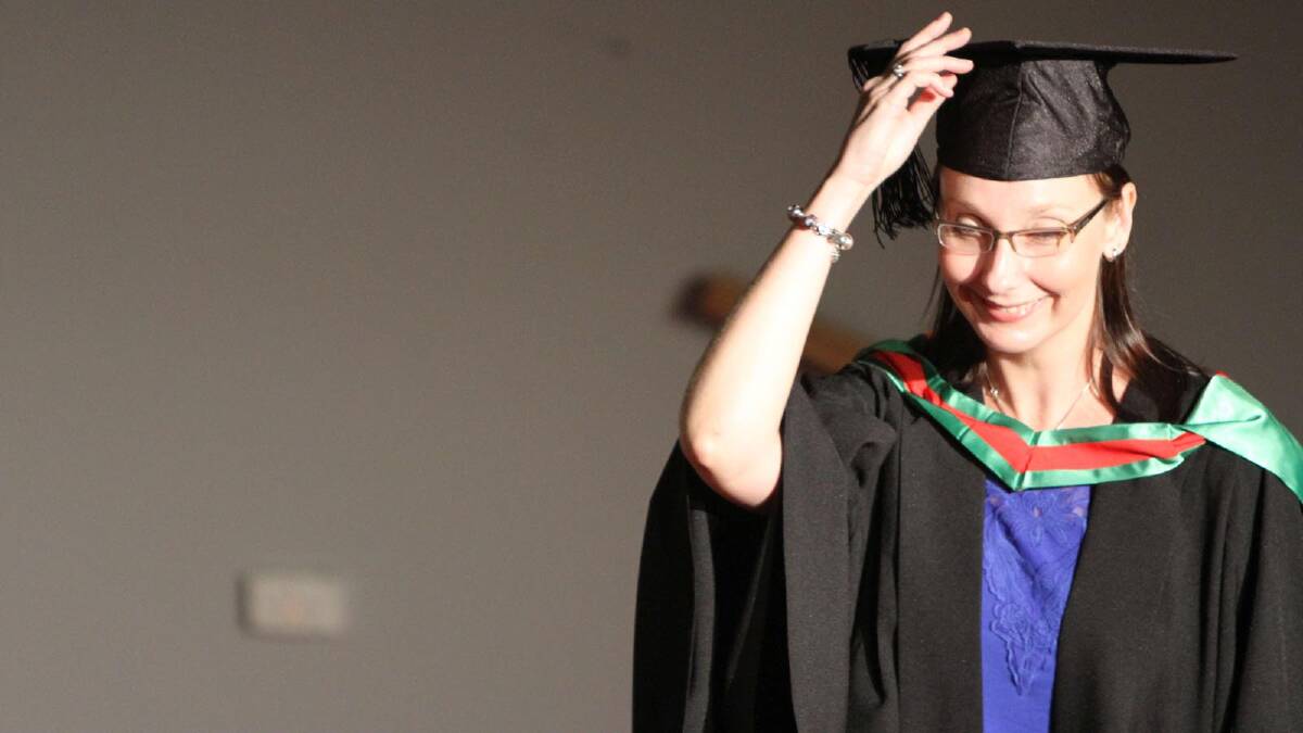 Graduating from Charles Sturt University with a Bachelor of Applied Science (Library and Information Management) is Michelle Coxsen. Picture: Daisy Huntly