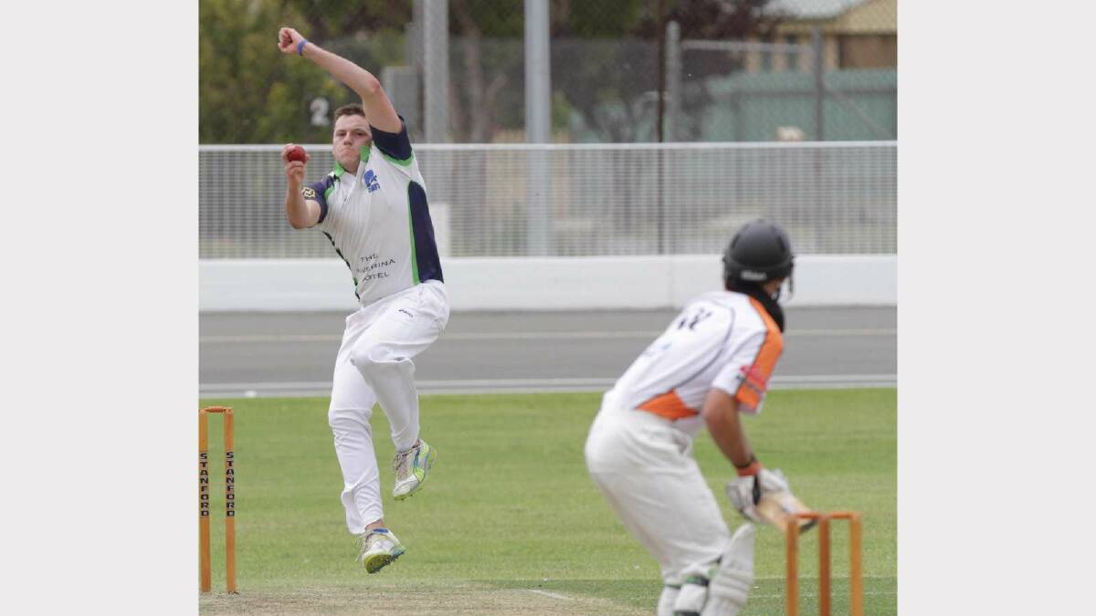 CRICKET: Wagga RSL v Wagga City at Wagga Cricket Ground. Wagga City's Dom Alexander rolls his arm. Picture: Les Smith