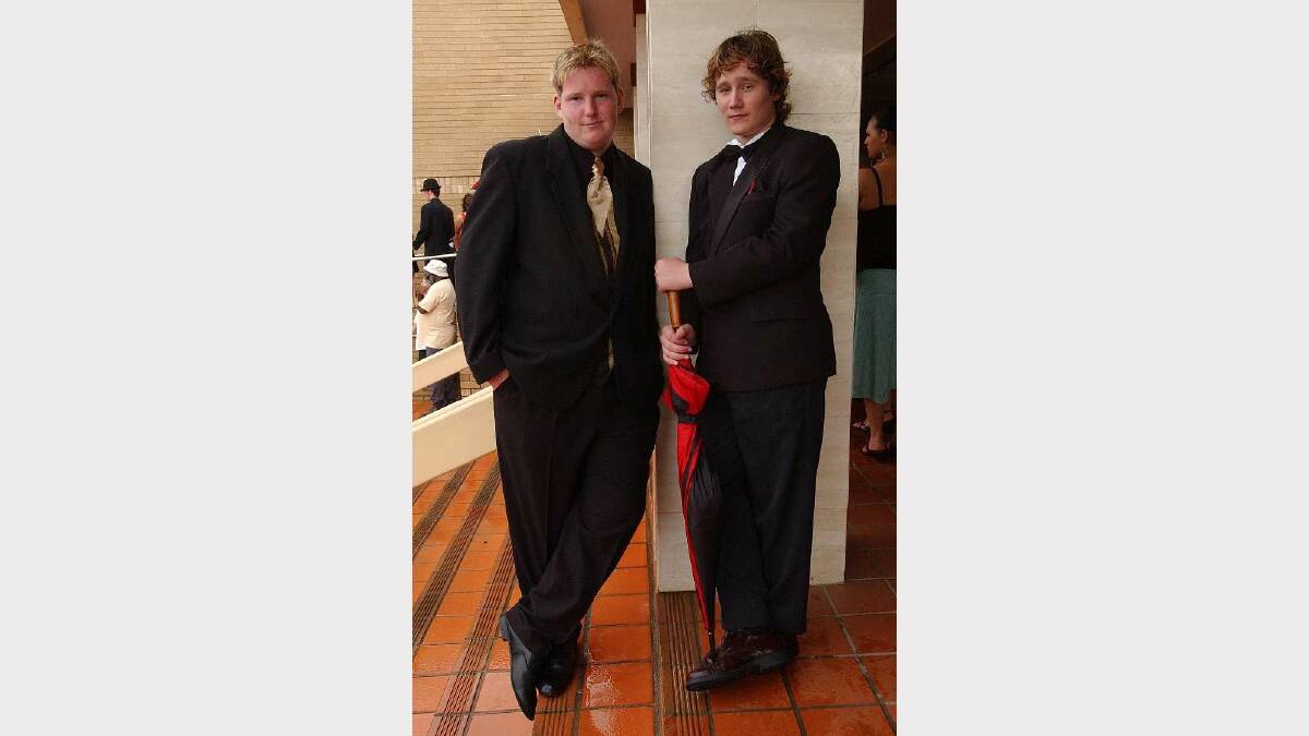 Luke Salmon and Thomas Stone at the Mount Austin High School Year 10 formal in 2004. Picture: Brett Koschel
