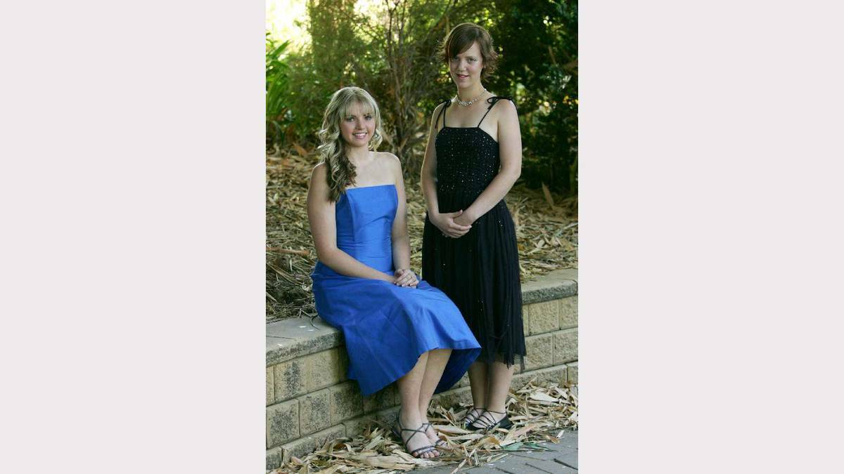 Nicole Hately and Jodie Brabin at the Kooringal High School formal in 2005. Picture: Brett Koschel