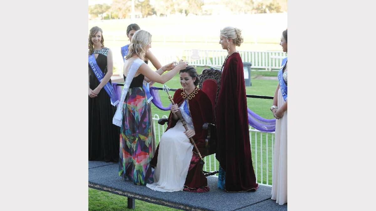 Miss Wagga 2014 crowning ceremony. Miss Wagga 2013 Tracy Coleman congratulates Jane Morton. Picture: Jacinta Coyne