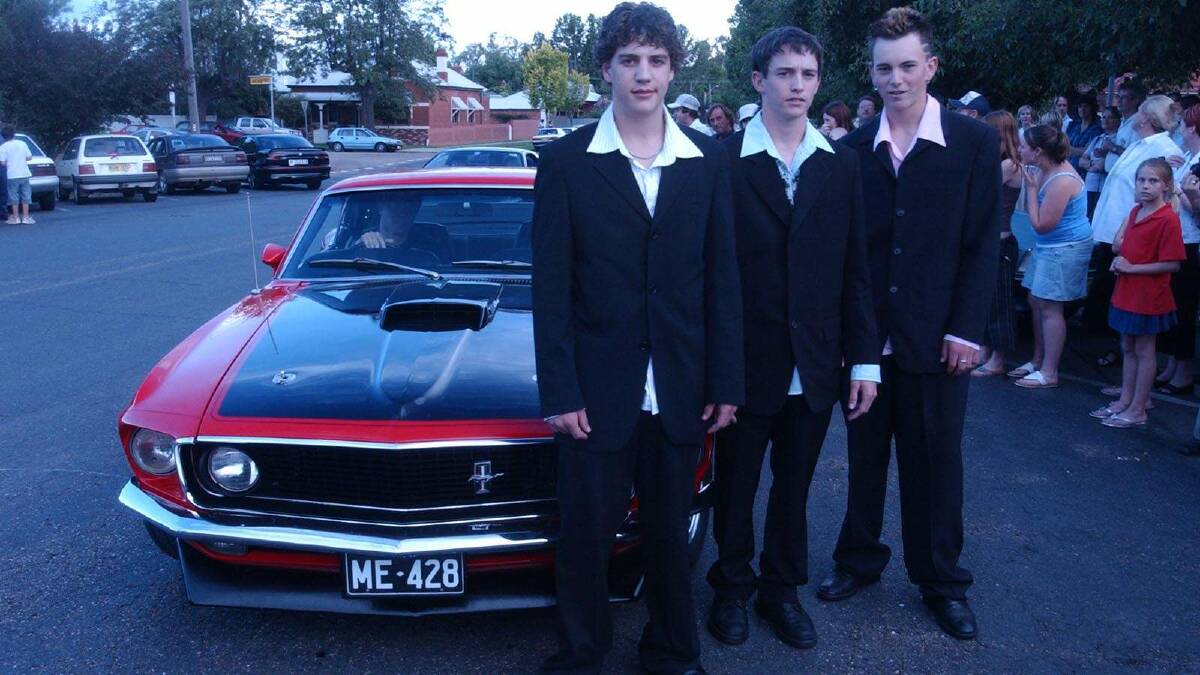 Ashley Gunns, Graeme Reid and William Linde at the Kooringal High School formal in 2004. Picture: Keith Wheeler