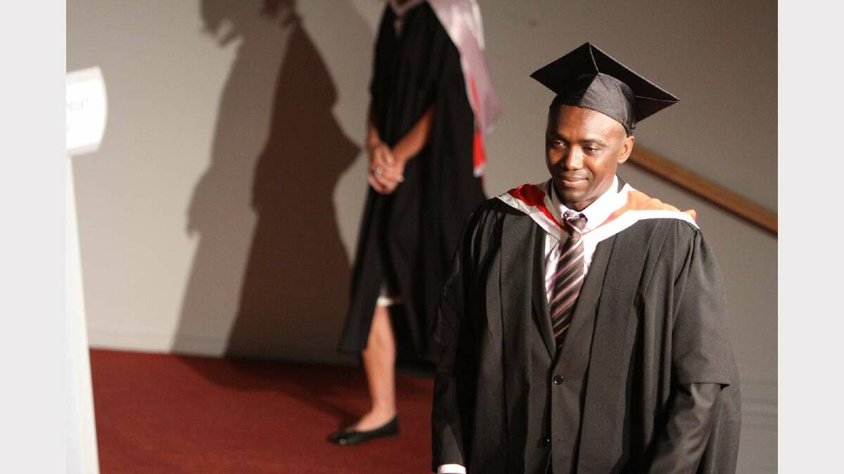 Graduating from Charles Sturt University with a Master of Social Work (Professional Qualifying) is Yusufu Kamara. Picture: Daisy Huntly