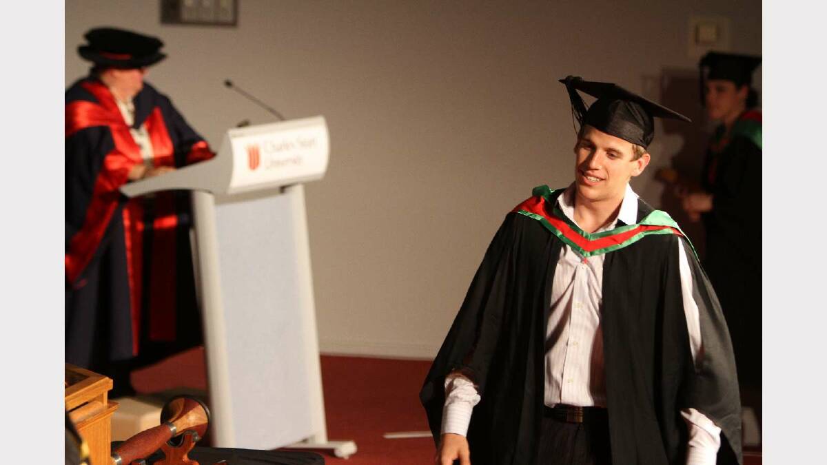 Graduating from Charles Sturt University with a Bachelor of Education (Technology and Applied Sciences) is Austin Teakel. Picture: Daisy Huntly