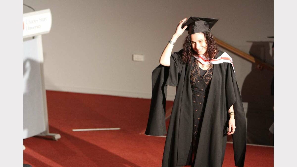 Graduating from Charles Sturt University with a Master of Child and Adolescent Welfare with distinction is Danit Spiers. Picture: Daisy Huntly