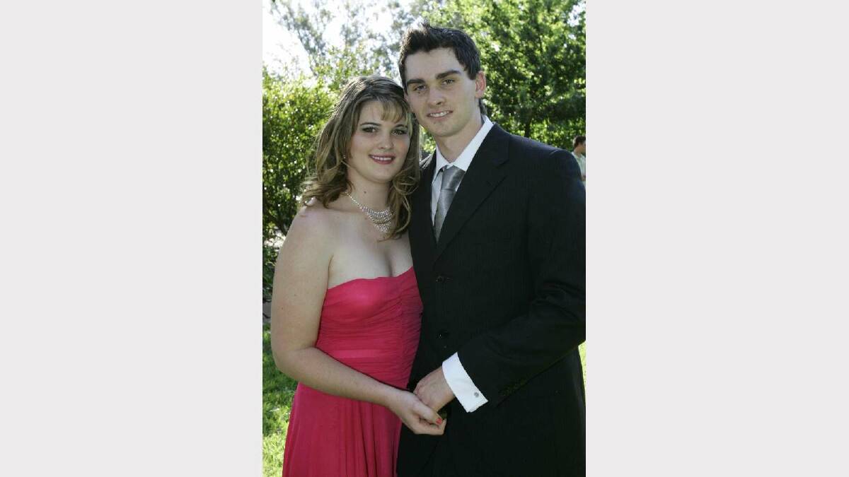 Megan Bartlett and Jason Vicki at the Wagga High School year 12 formal. Picture: Les Smith