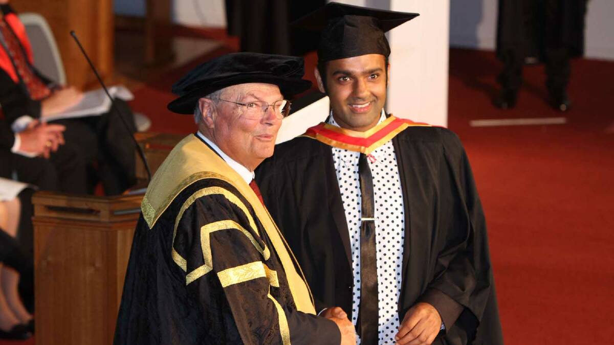 Graduating from Charles Sturt University with a Bachelor of Pharmacy is Amir Shah. Picture: Daisy Huntly