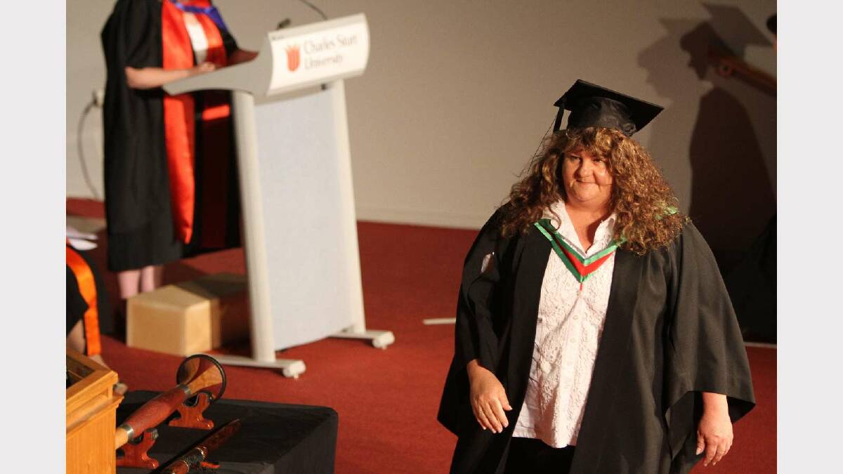 Graduating from Charles Sturt Univerity with a Bachelor of Information Studies is Narelle Oliver. Picture: Daisy Huntly