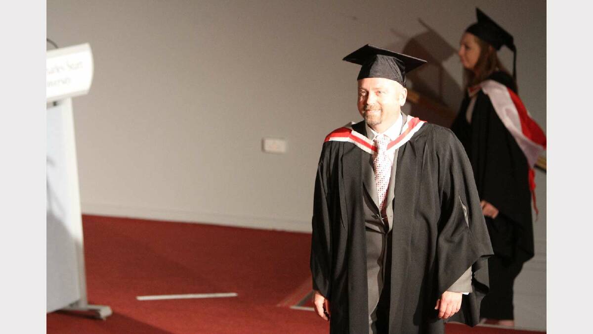 Graduating from Charles Sturt University with a Bachelor of Arts is Christopher Hill. Picture: Daisy Huntly