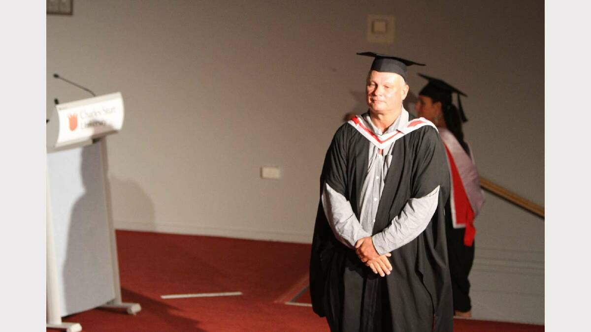 Graduating from Charles Sturt University with a Master of Social Work (Professional Qualifying) is Mark Stephens. Picture: Daisy Huntly