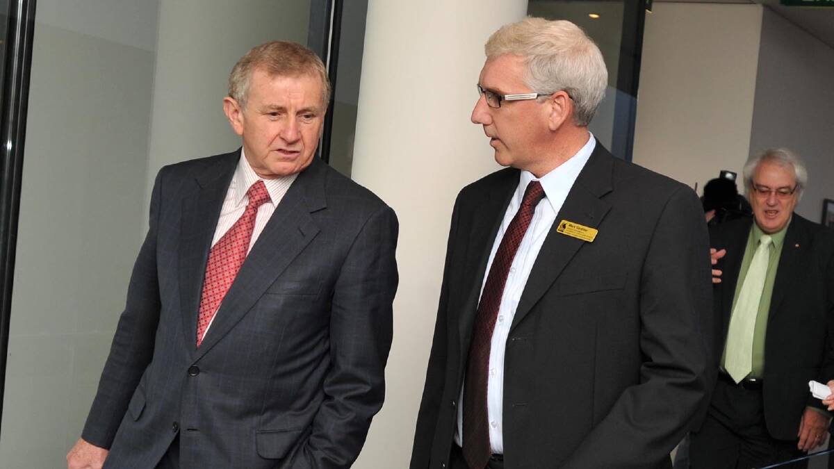 Simon Crean during a visit to Wagga in July 2011 ... Picture: Michael Frogley