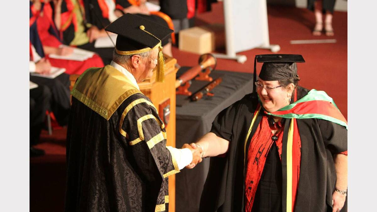 Graduating from Charles Sturt University with a Master of Information Studies is Debra McArthur. Picture: Daisy Huntly