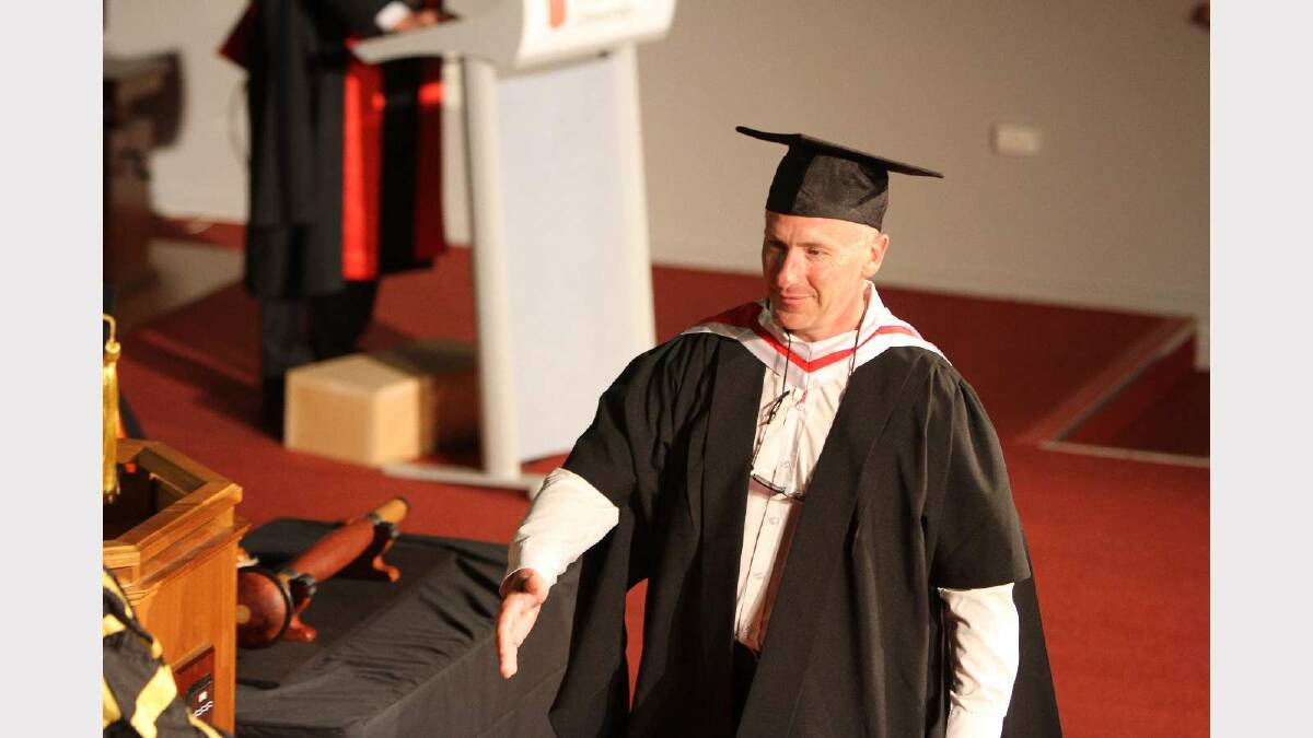 Graduating from Charles Sturt University with a Master of Human Service is Jeffrey Beaver. Picture: Daisy Huntly