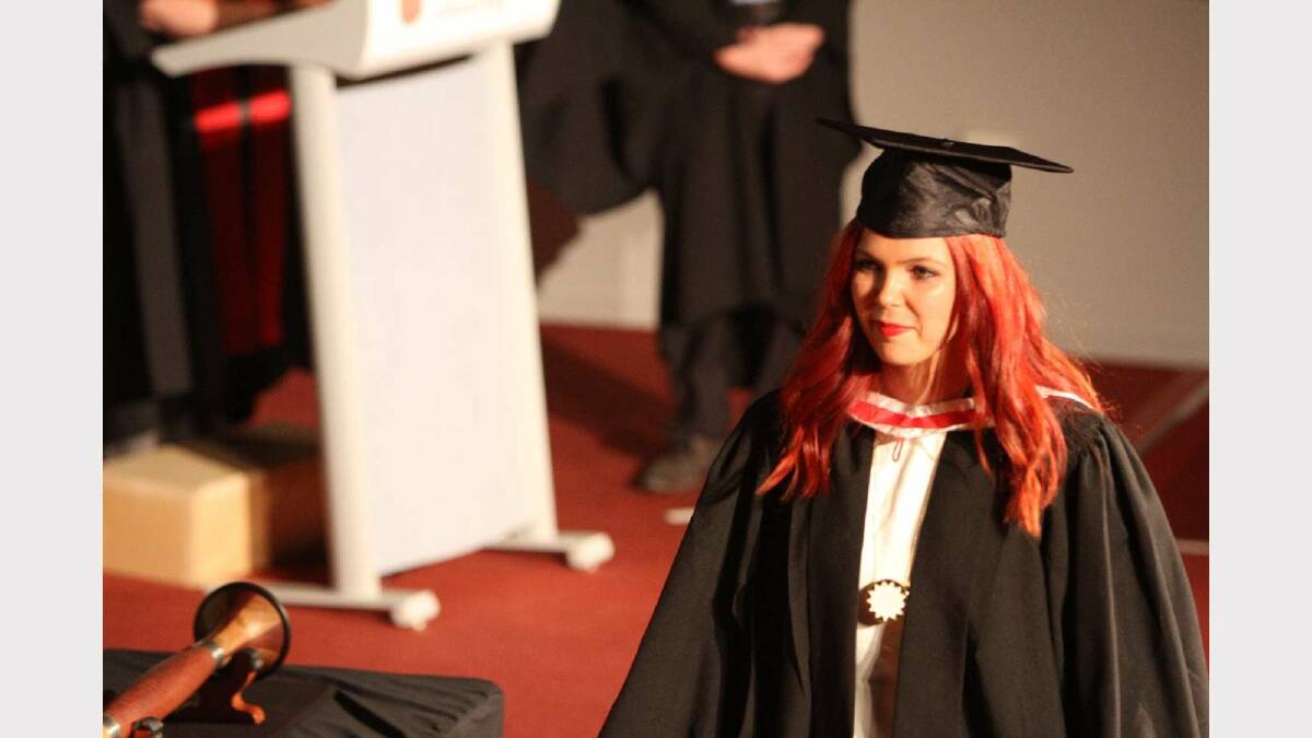 Graduating from Charles Sturt University with a Bachelor of Arts (Graphic Design) is Emma Crisp. Picture: Daisy Huntly