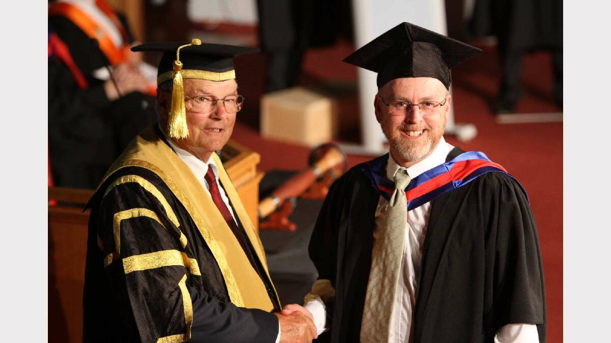 Graduating from Charles Sturt University with a Master of Information Systems Security with distinction is Christopher Stockdale. Picture: Daisy Huntly