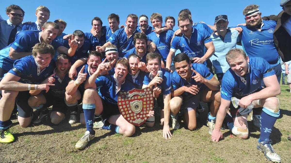 Waratahs were victorious over Wagga City 27-24 in the Walsh and Blair Cup. The Waratahs celebrate their win. Picture: Addison Hamilton