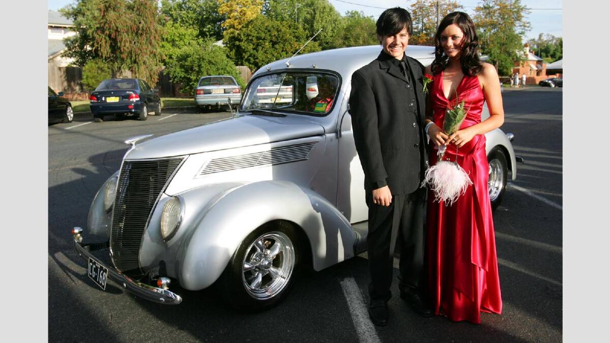 Rhys Higginson and Ashley Shaw at the TRAC Year 10 formal in 2005. Picture: Brett Koschel