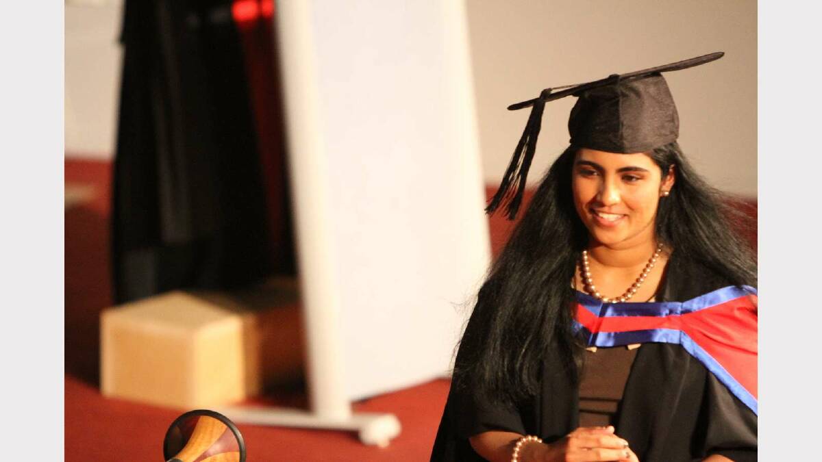Graduating from Charles Sturt University with a Master of Management is Merian Ihindukulasuriya. Picture: Daisy Huntly