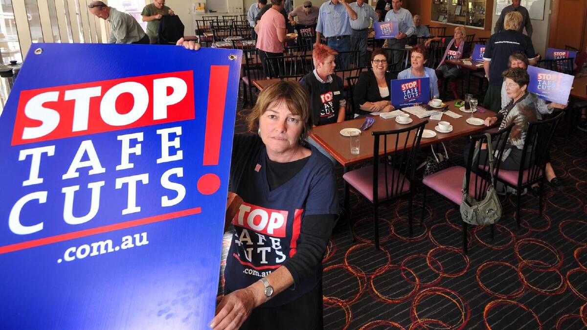 NSW Teachers Federations assistant general secretary Maxine Sharkey at the launch of the Stop the Cuts campaign at the Rules Club. Picture: Michael Frogley